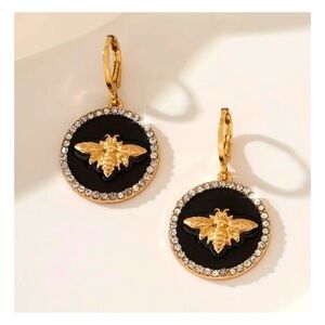 BLACK AND GOLDEN BEE EARRINGS